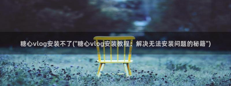 晗糖心vlog：糖心vlog安装不了(\